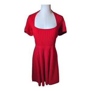 Parker Hamilton Red Fit & Flare  Dress Size S MSRP $348